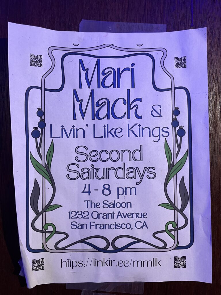 Mari Mack & Livin’ Like Kings Second Saturdays 4-8pm